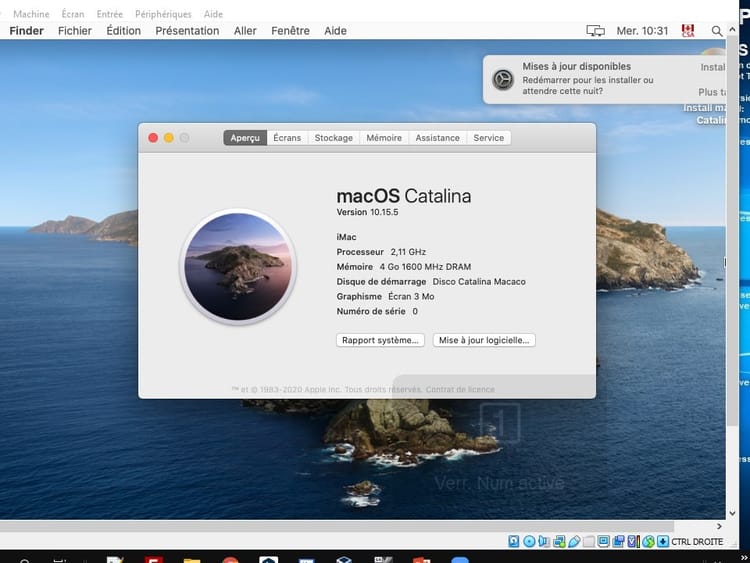 Mac OS Catalina en Virtual Box