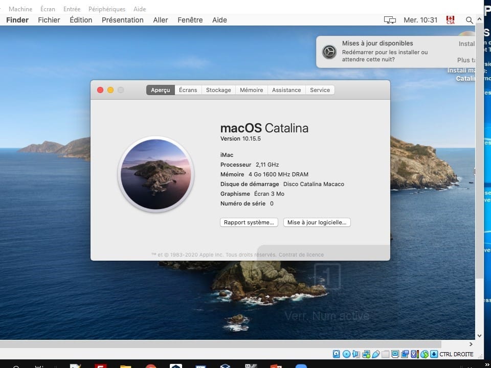 Mac OS Catalina en Virtual Box